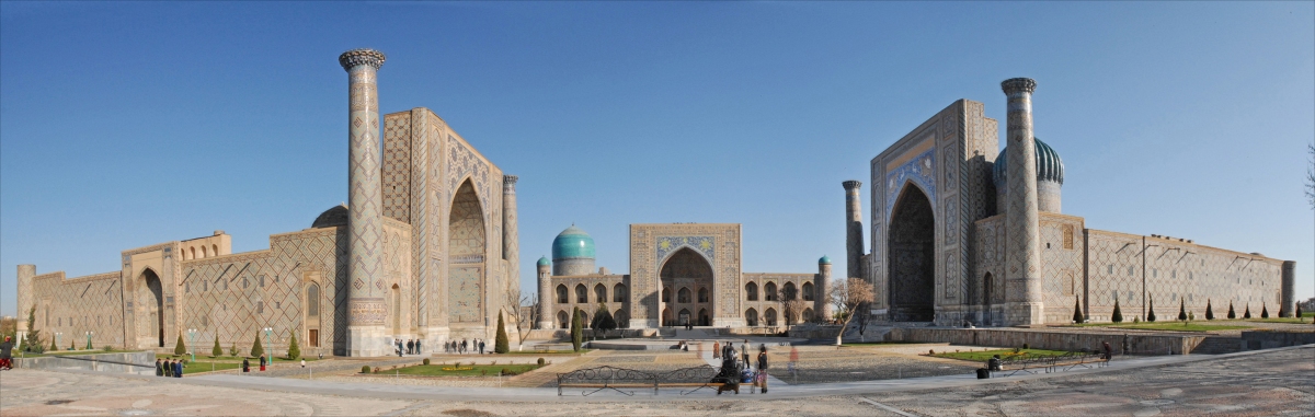 Le Registan à Samarcande (Ouzbékistan) (Jean-Pierre Dalbéra)  [flickr.com]  CC BY 
Informations sur les licences disponibles sous 'Preuve des sources d'images'